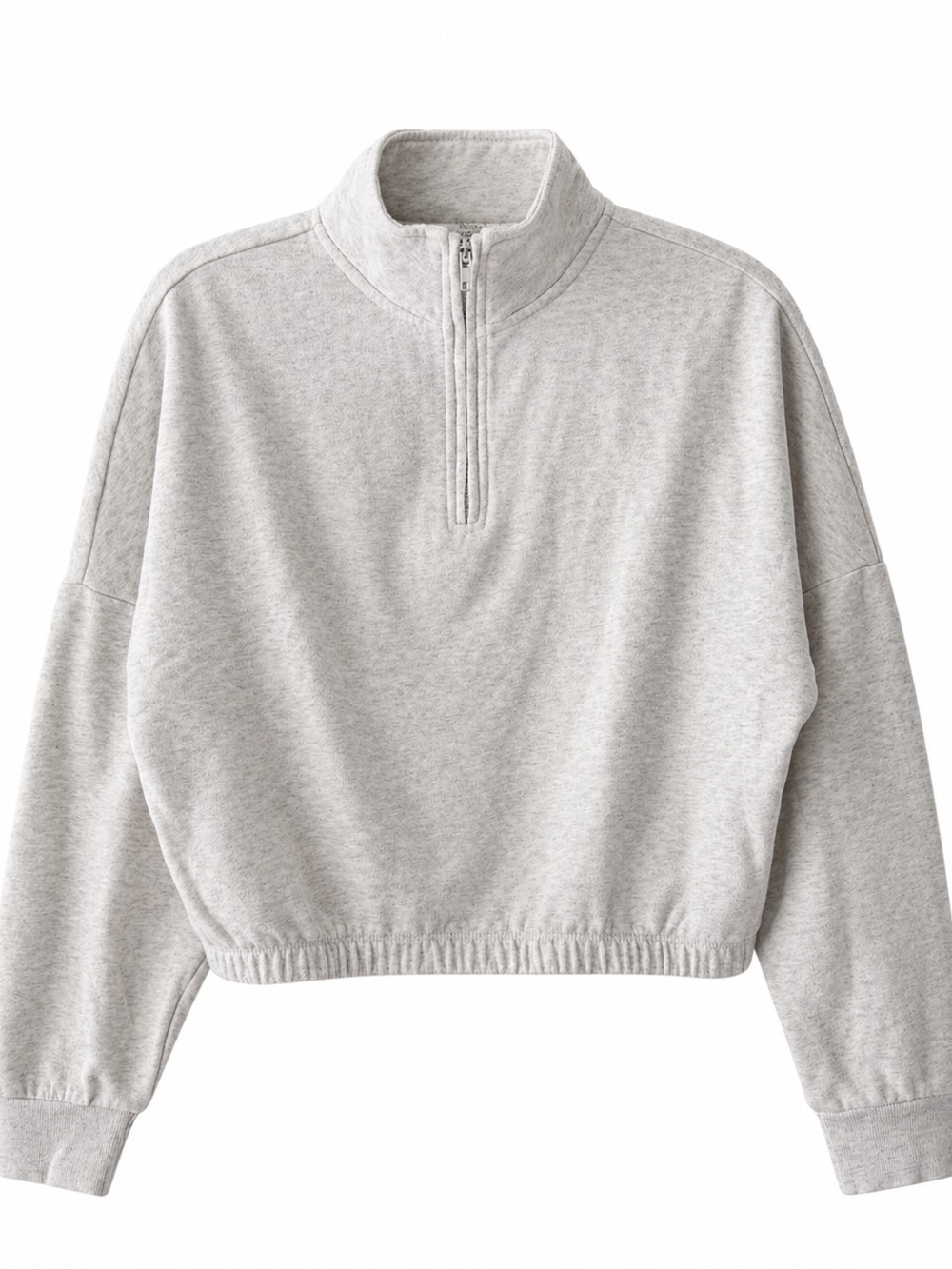 Garage light beige grey Cropped Quarter-Zip Pullover Sweatshirt - Size S